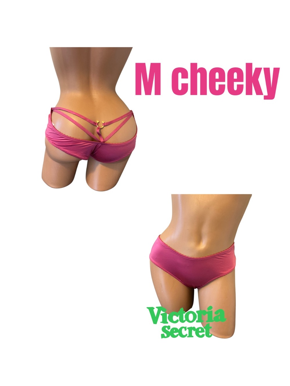 Victoria's Secret Hot Pink Strappy Cheeky Hipster Panty